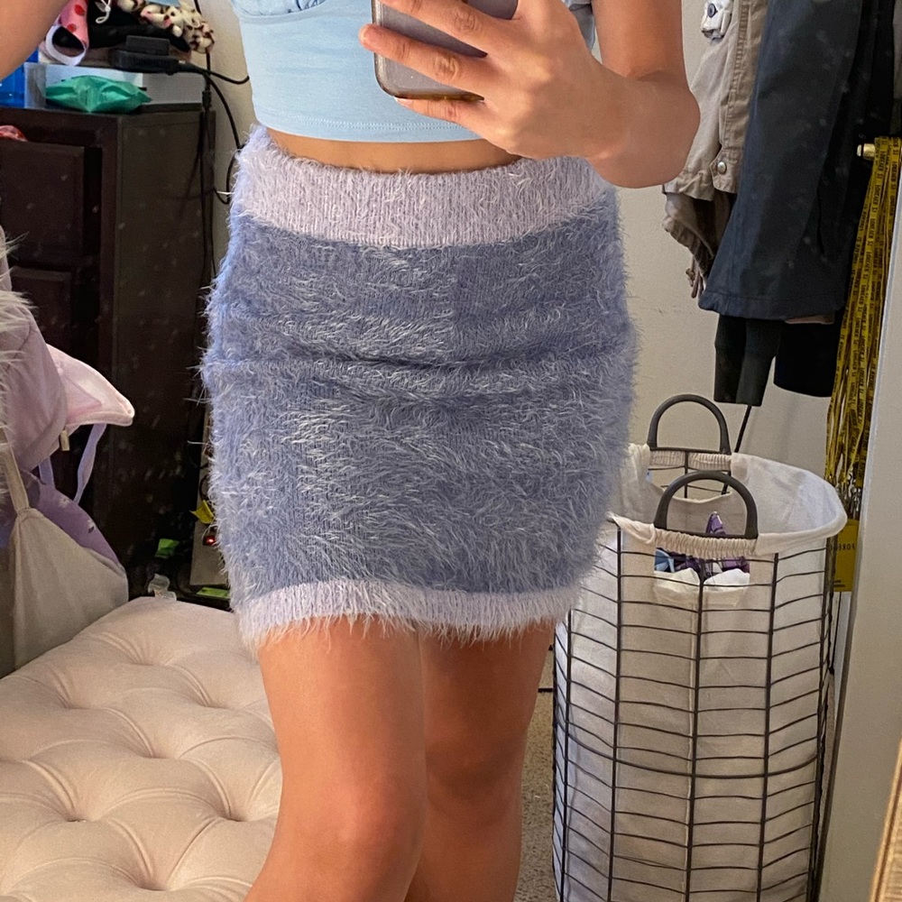Fuzzy mini skirt